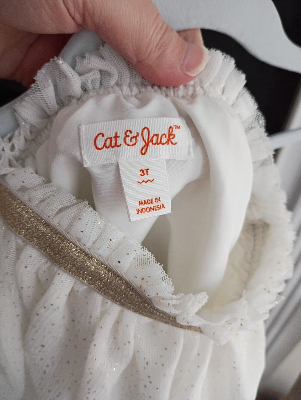Cat & Jack 3t Cream/Gold Tulle Skirt - Picture 2 of 4